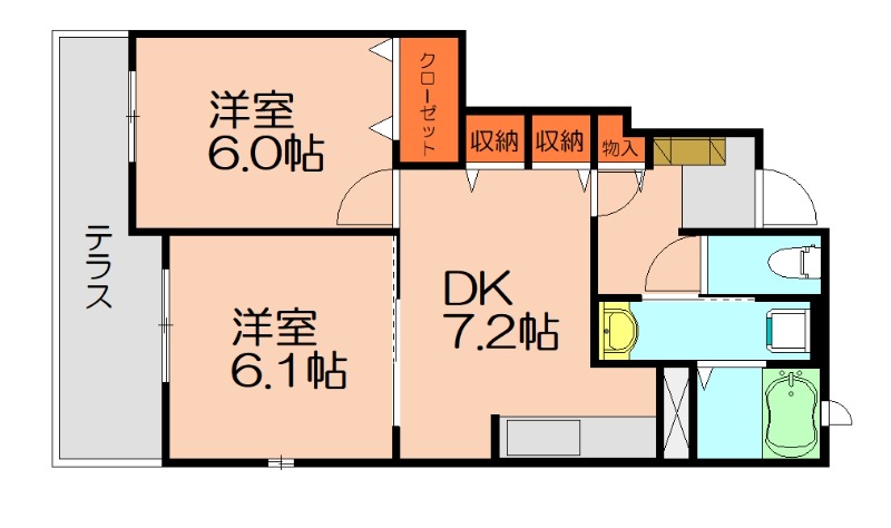 糟屋郡須惠町大字上須惠のアパートの間取り