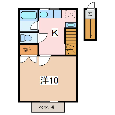 松本市大字島立のアパートの間取り