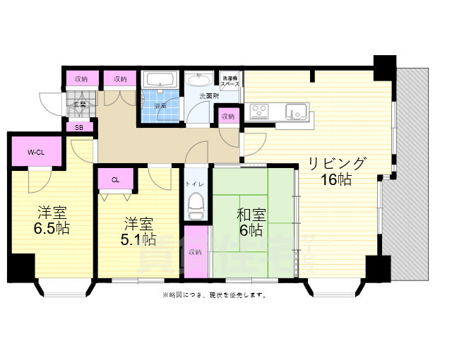 広島市南区段原のマンションの間取り