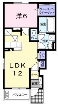 倉敷市玉島上成のアパートの間取り