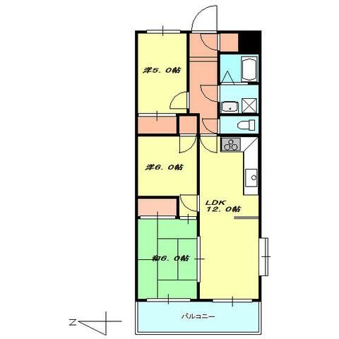 伊勢原市石田のマンションの間取り