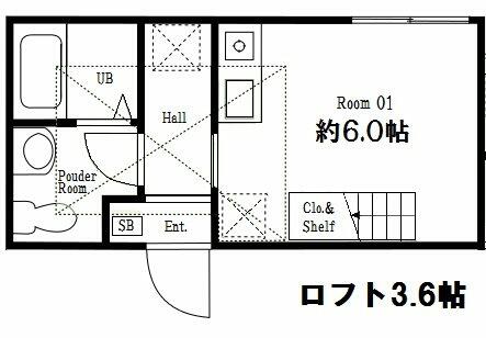 横浜市南区山谷のアパートの間取り