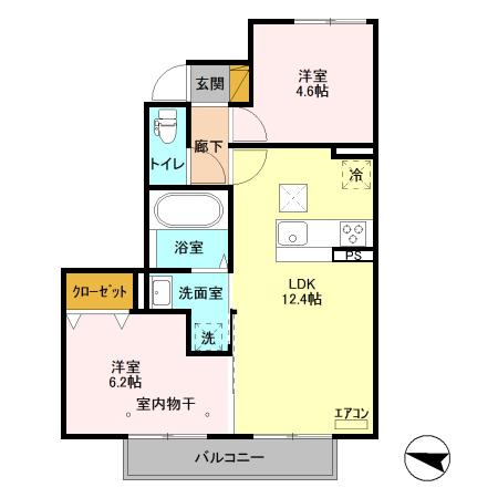 ランセ今谷Eの間取り