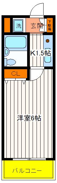 ＪＲ中央線 立川駅 徒歩9分 4階建 築34年の間取り写真
