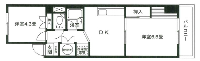 冬木コーポラスの間取り写真