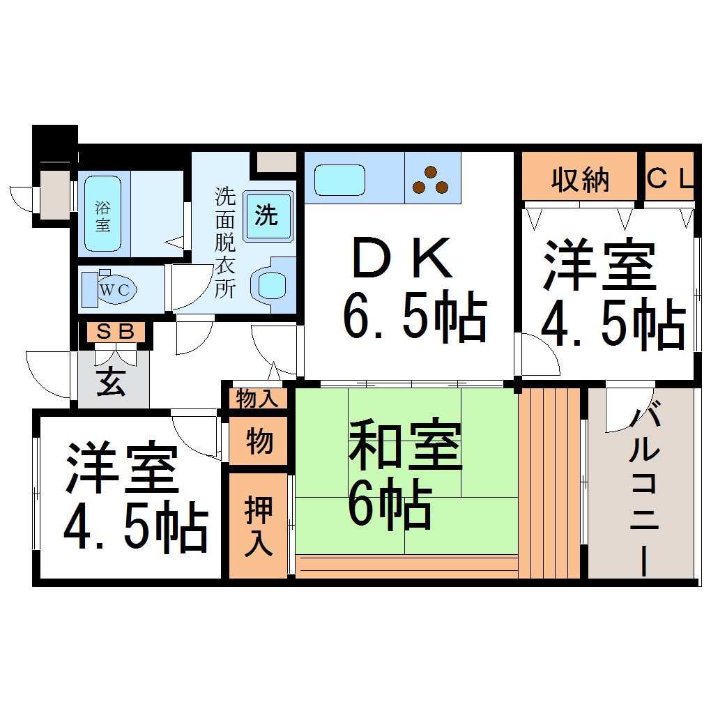 アミング潮江15-2の間取り写真