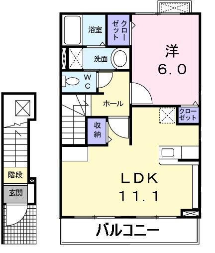 南海本線 泉大津駅 徒歩19分 2階建 築18年の間取り写真