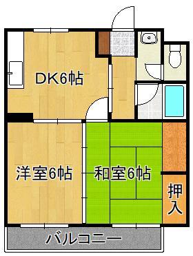 北九州市門司区上藤松のマンションの間取り