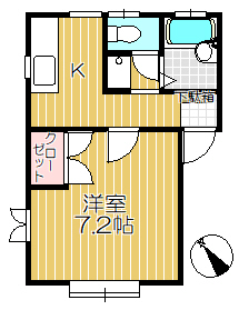 【藤コーポ（土合南25）Aの間取り】