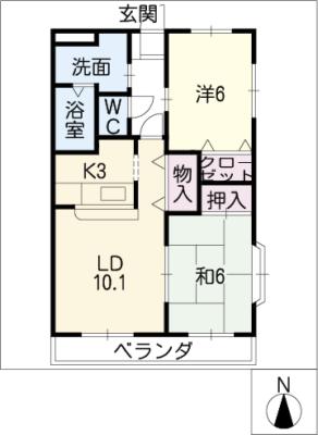 リバーサイド五明Ｃの間取り