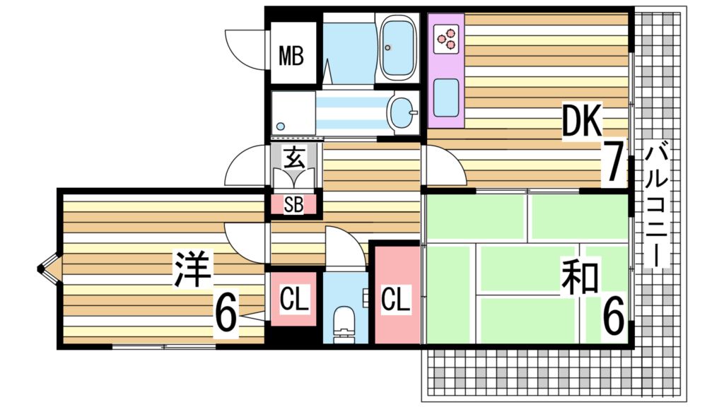 神戸市垂水区清玄町のマンションの間取り