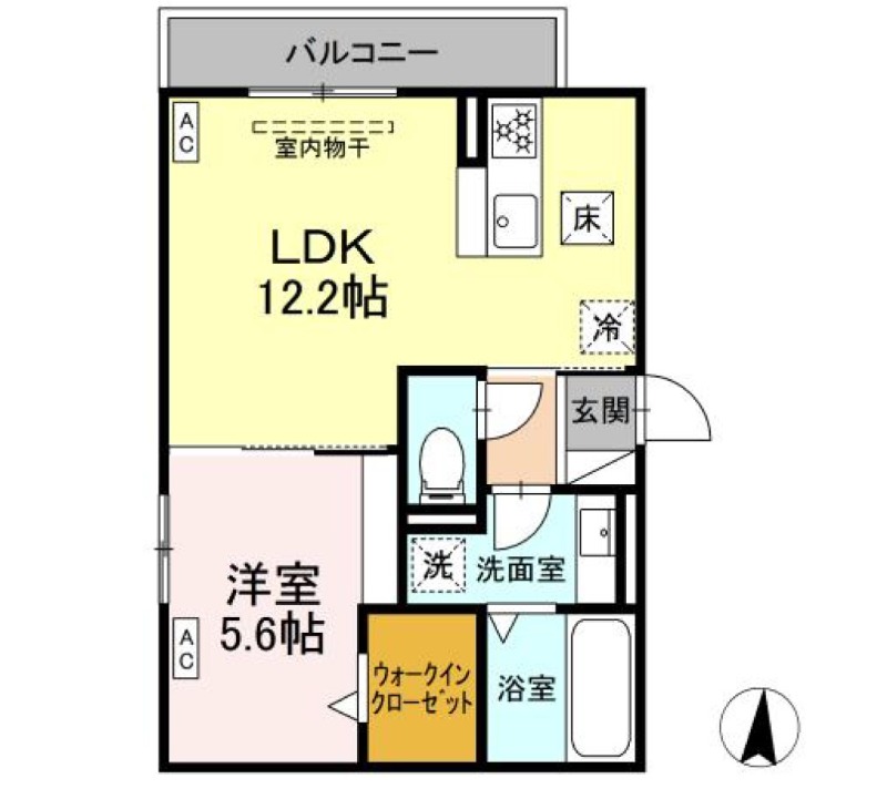 浜松市中央区天王町のアパートの間取り