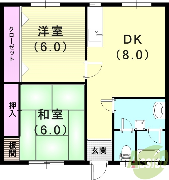 神戸市東灘区深江浜町のマンションの間取り