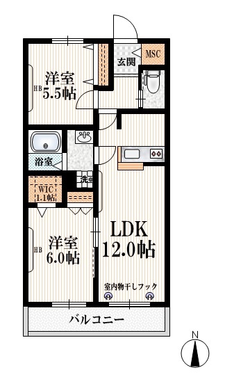 BORIKI　しゃくじい公園　北棟の間取り