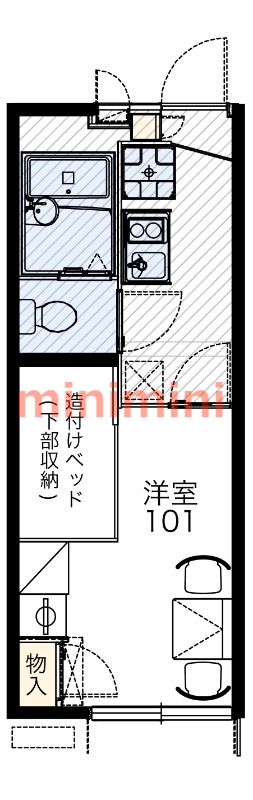 茨木市南春日丘のアパートの間取り