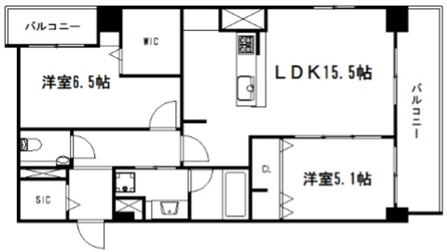 京都市東山区五軒町のマンションの間取り