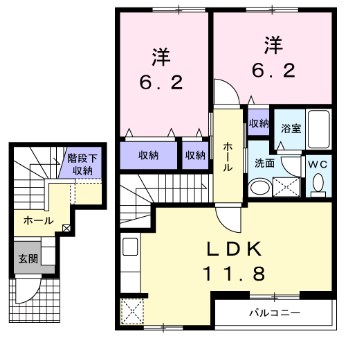 姫路市広畑区蒲田のマンションの間取り