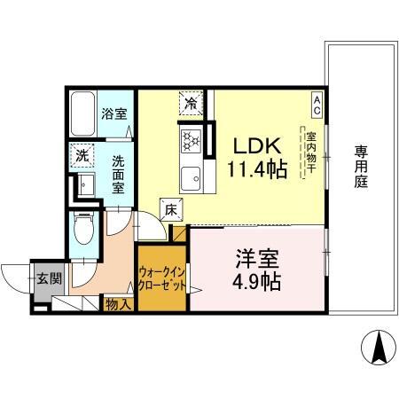 東温市南方のアパートの間取り