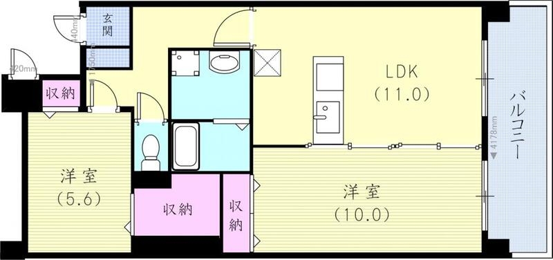 プラティーク谷上の間取り