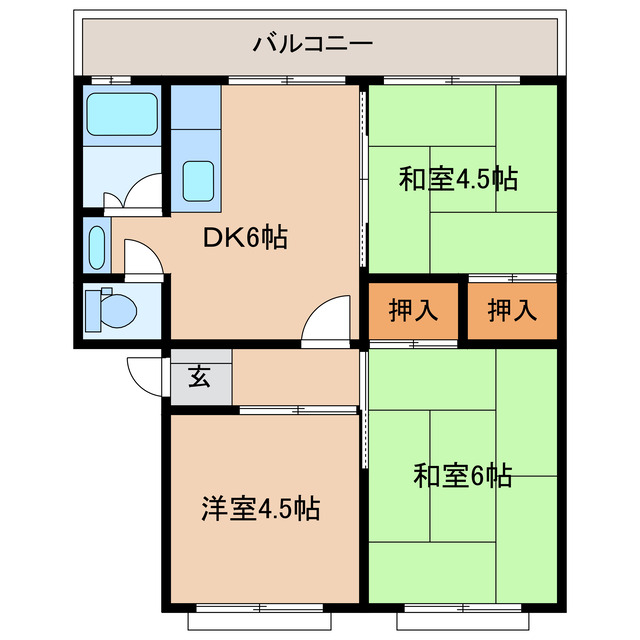 袖ケ浦市今井のアパートの間取り