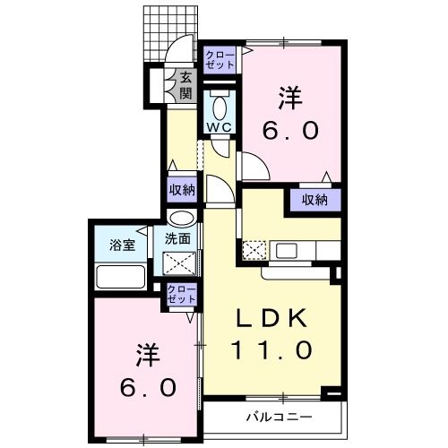 【ローズヒップ壱番館の間取り】