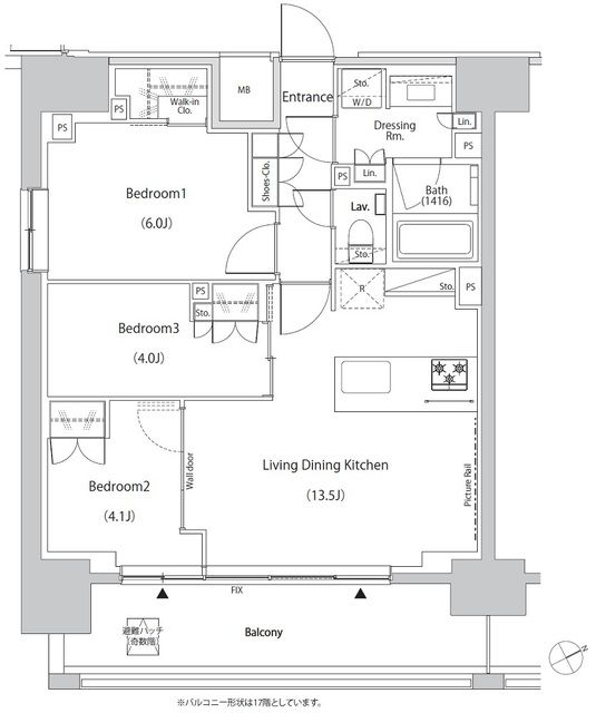 【豊島区目白のマンションの間取り】