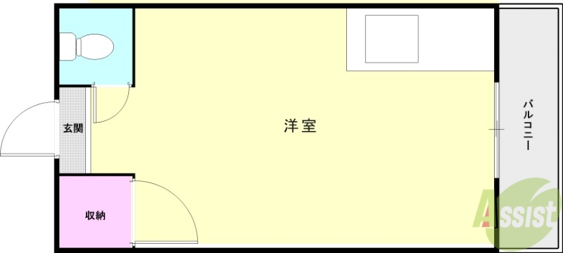 神戸市灘区城内通のマンションの間取り