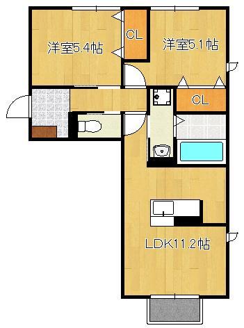 イオメール折尾　Ａ棟の間取り