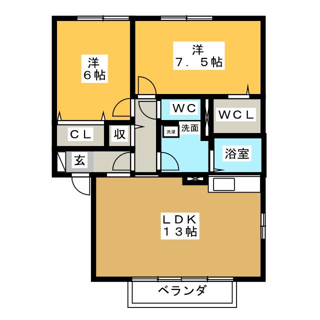 サンボナール　Ｂの間取り