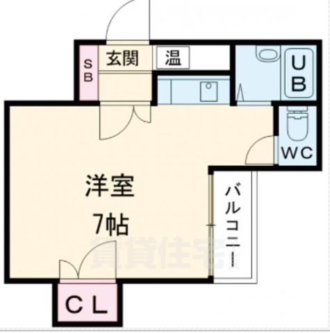 京都市右京区梅津段町のマンションの間取り