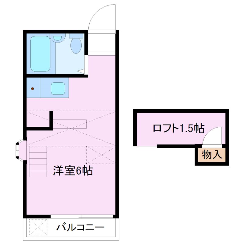 茅ヶ崎市東海岸南のアパートの間取り