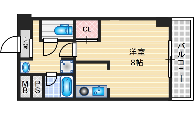 茨木市下中条町のマンションの間取り