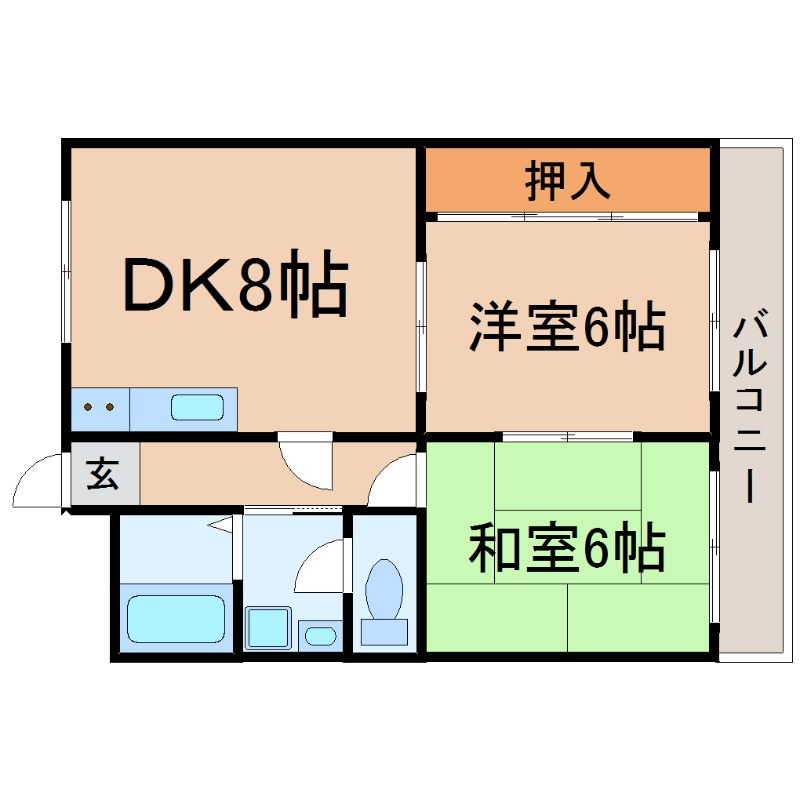 西宮市柳本町のマンションの間取り