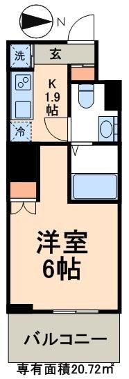 新宿区山吹町のマンションの間取り