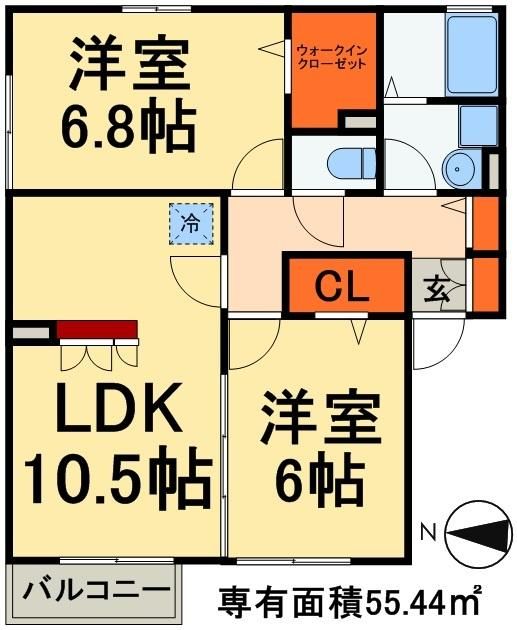 市川市国府台のアパートの間取り