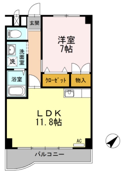 小松島市金磯町のマンションの間取り