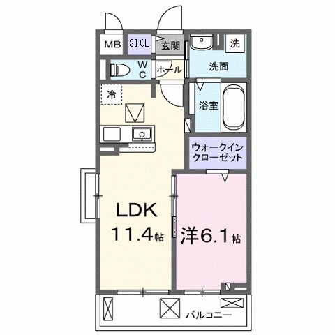 草津市上笠のアパートの間取り