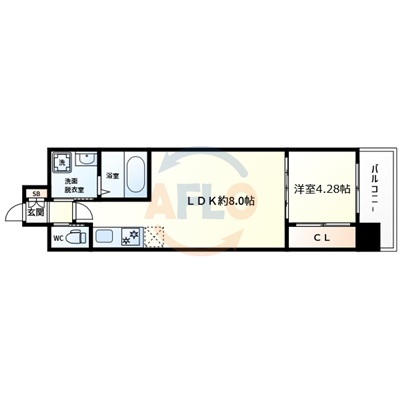 大阪市西成区千本中のマンションの間取り