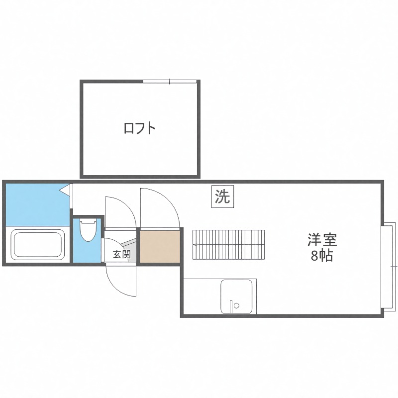 札幌市豊平区平岸四条のアパートの間取り