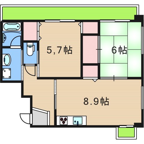 リーデルフェリア住之江の間取り