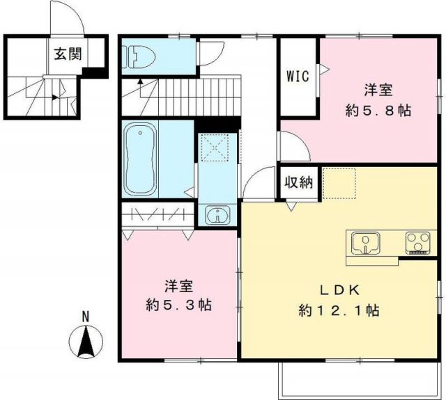 常陸太田市磯部町のアパートの間取り