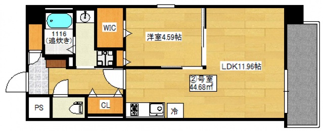 広島市中区鉄砲町のマンションの間取り