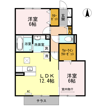 徳島市八万町のアパートの間取り