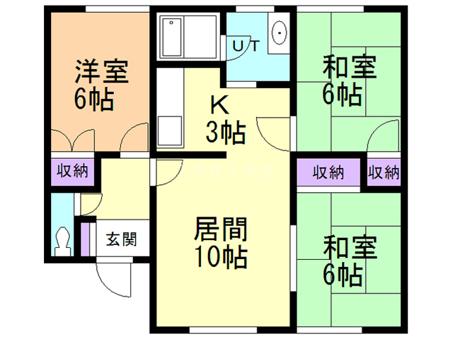 【札幌市手稲区稲穂二条のアパートの間取り】