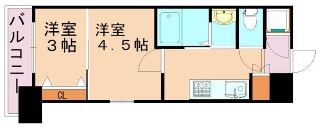 福岡市中央区高砂のマンションの間取り