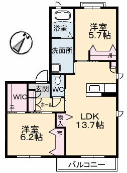 広島市安佐南区大町西のアパートの間取り