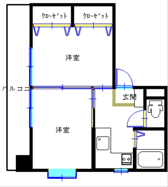 鹿児島市易居町のマンションの間取り