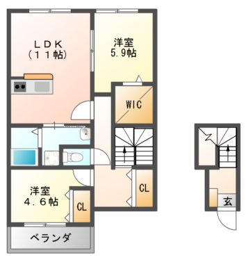 Ｗｏｏｄｌａｒｋ桃山台の間取り