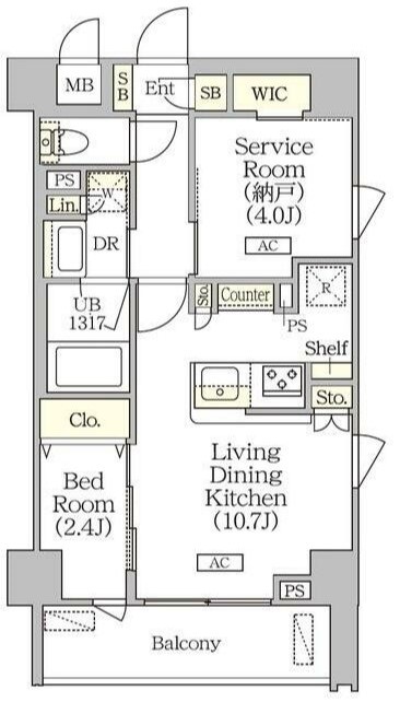 江東区佐賀のマンションの間取り