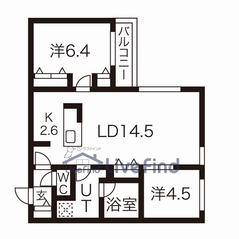 札幌市白石区菊水九条のマンションの間取り